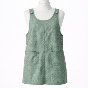 Size L Karen Scott Women’s Vintage Y2K Green Overall Jumper Dress